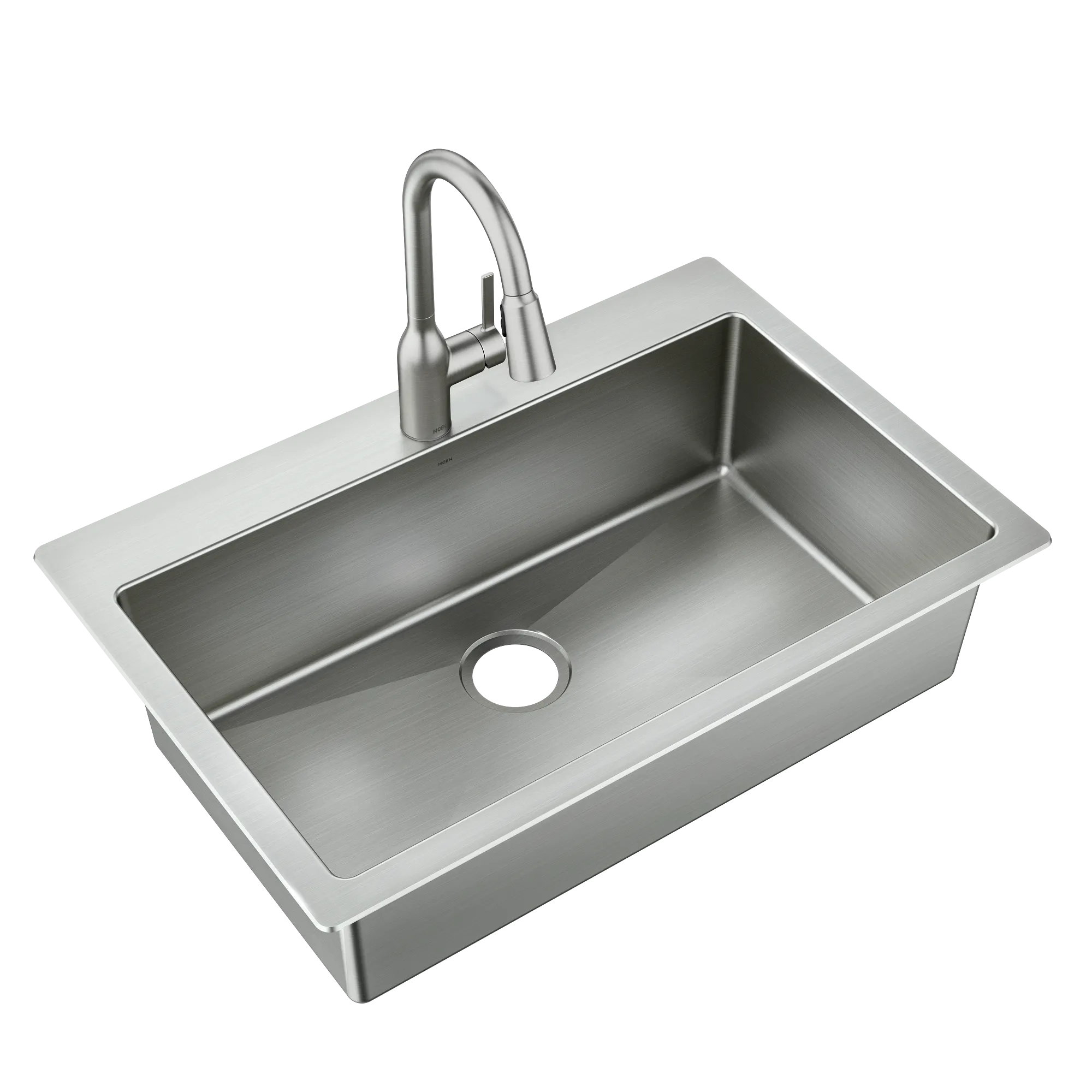 Kenadi 33x22 Steel 18 Gauge Single Bowl Dual Mount Sink - Image 6