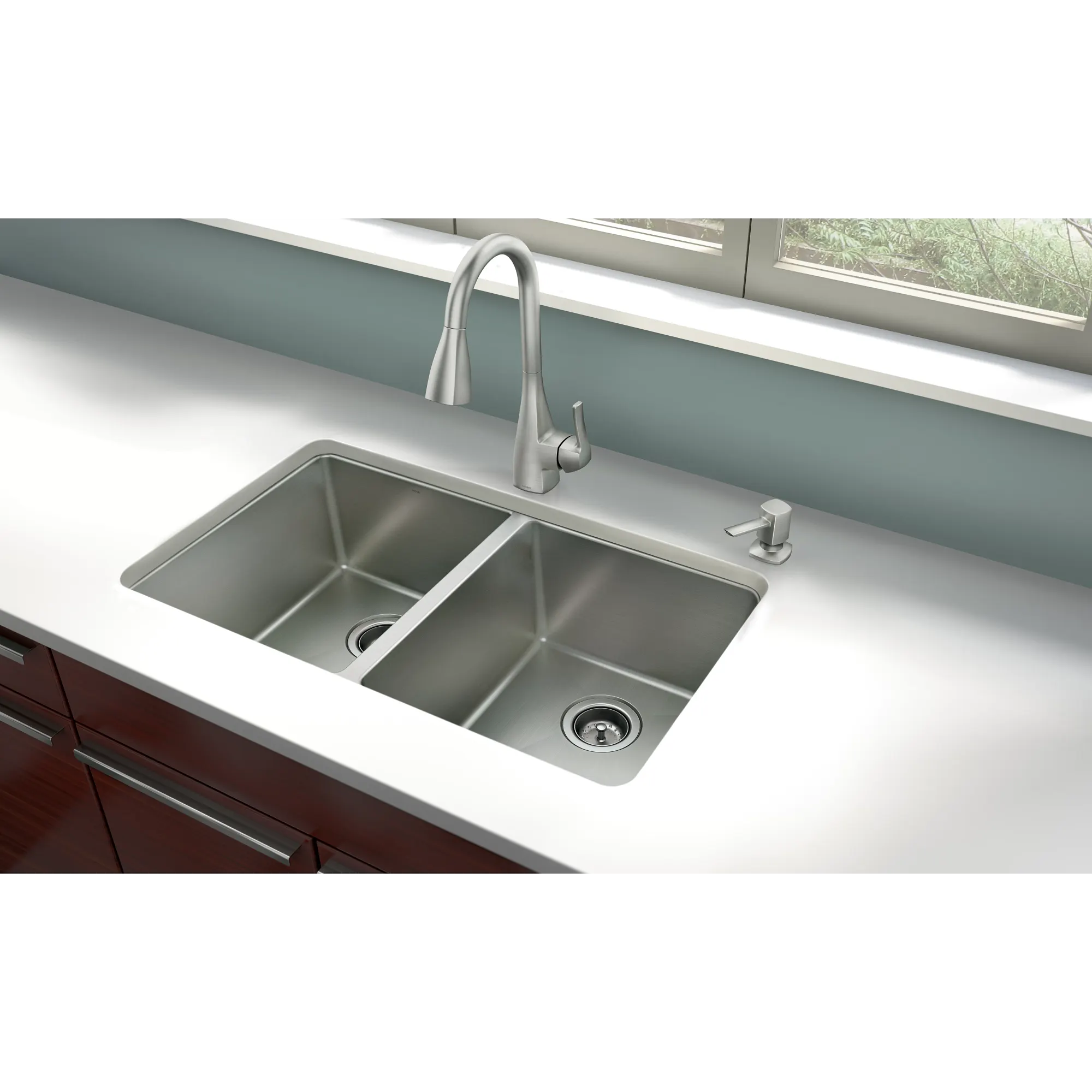 33 X 22 Steel 18 Gauge Double Bowl Dualmount Sink - Image 4