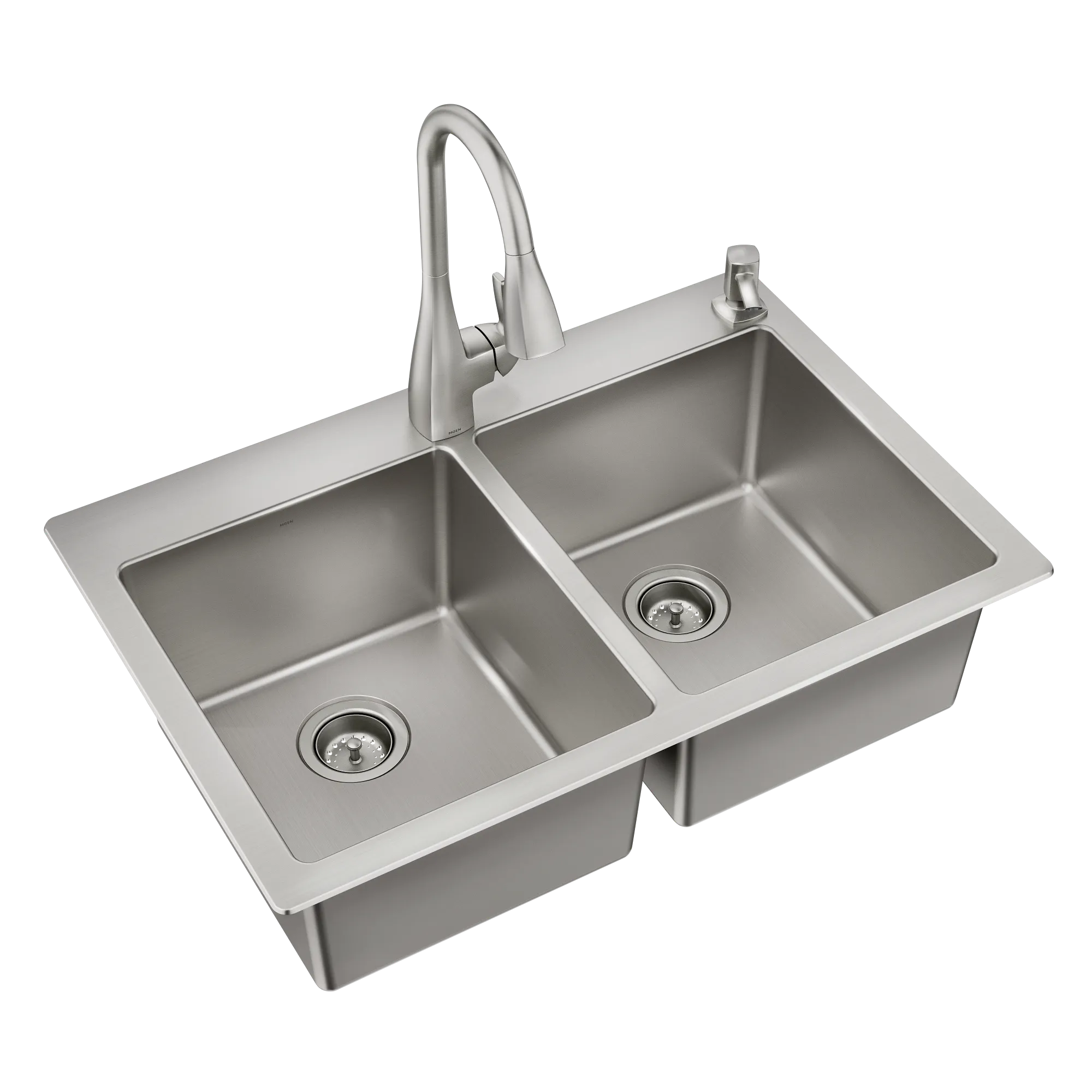 33 X 22 Steel 18 Gauge Double Bowl Dualmount Sink - Image 13