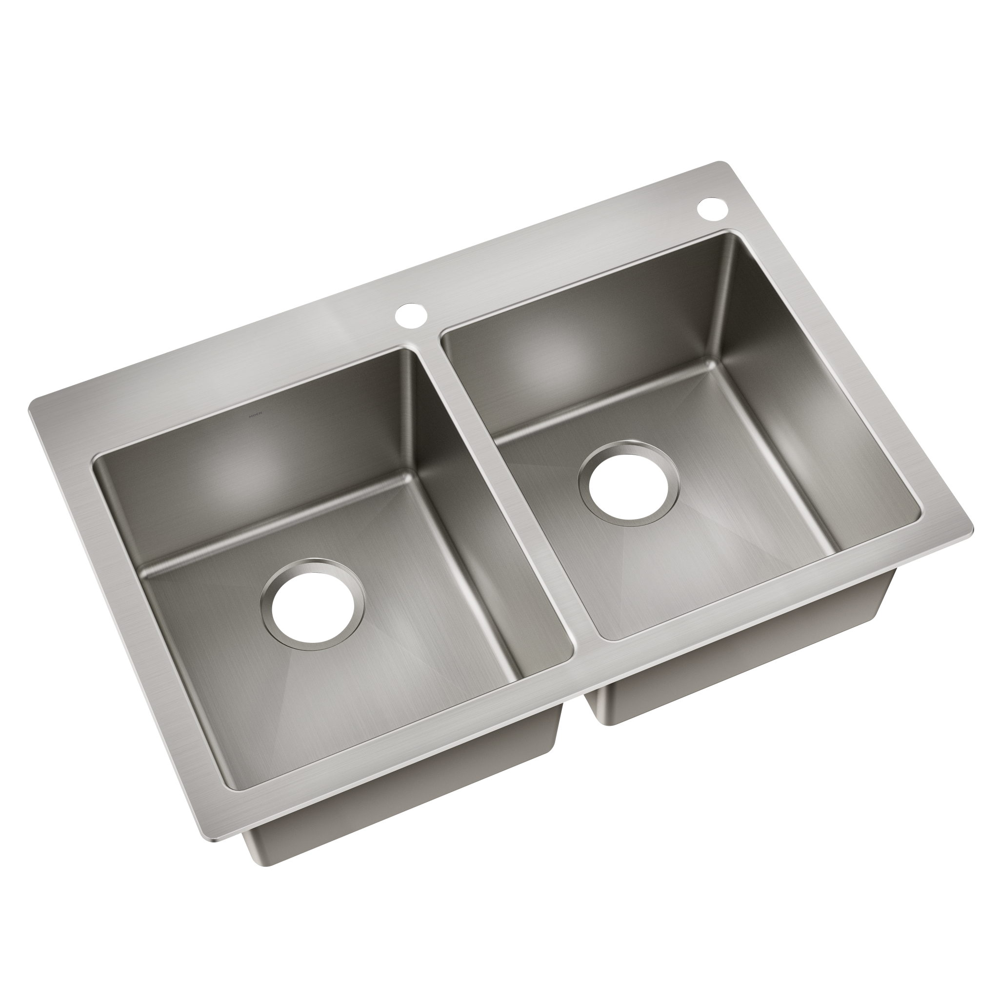 33 X 22 Steel 18 Gauge Double Bowl Dualmount Sink