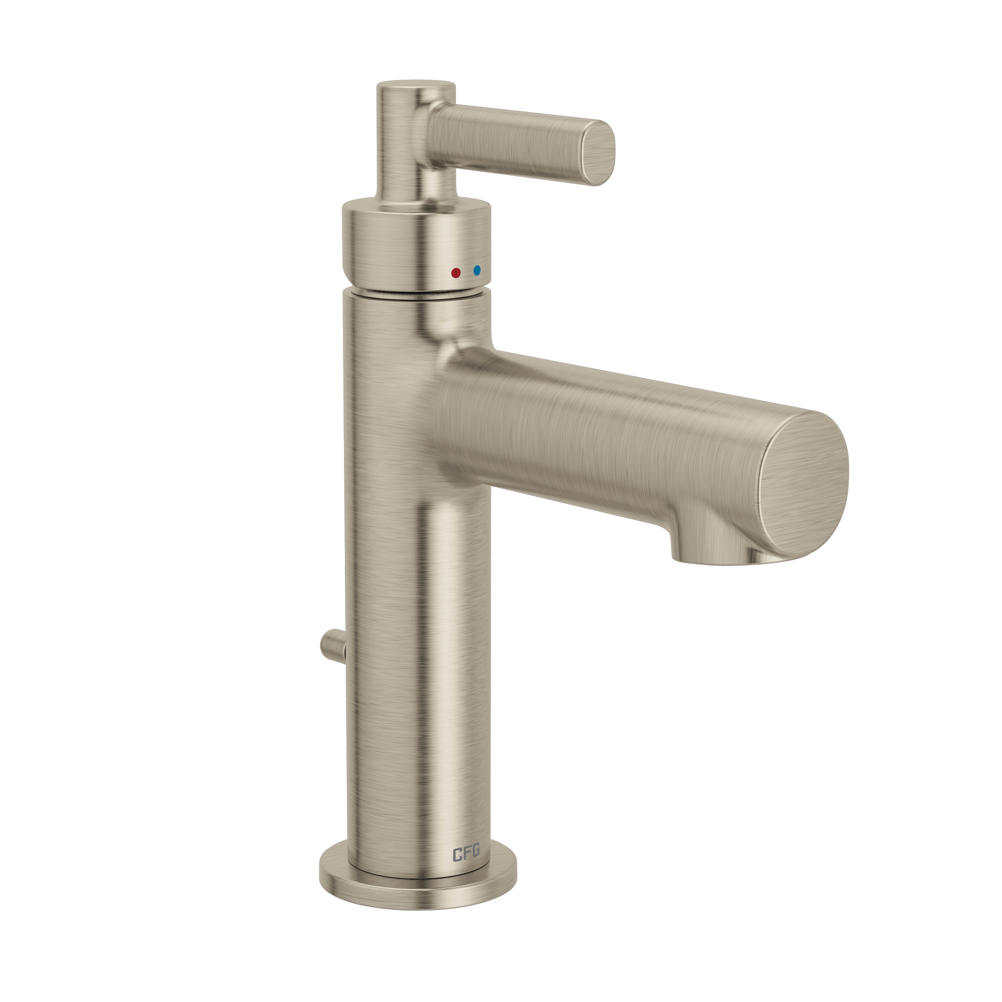 Aluma Brushed nickel one-handle low arc bathroom faucet
