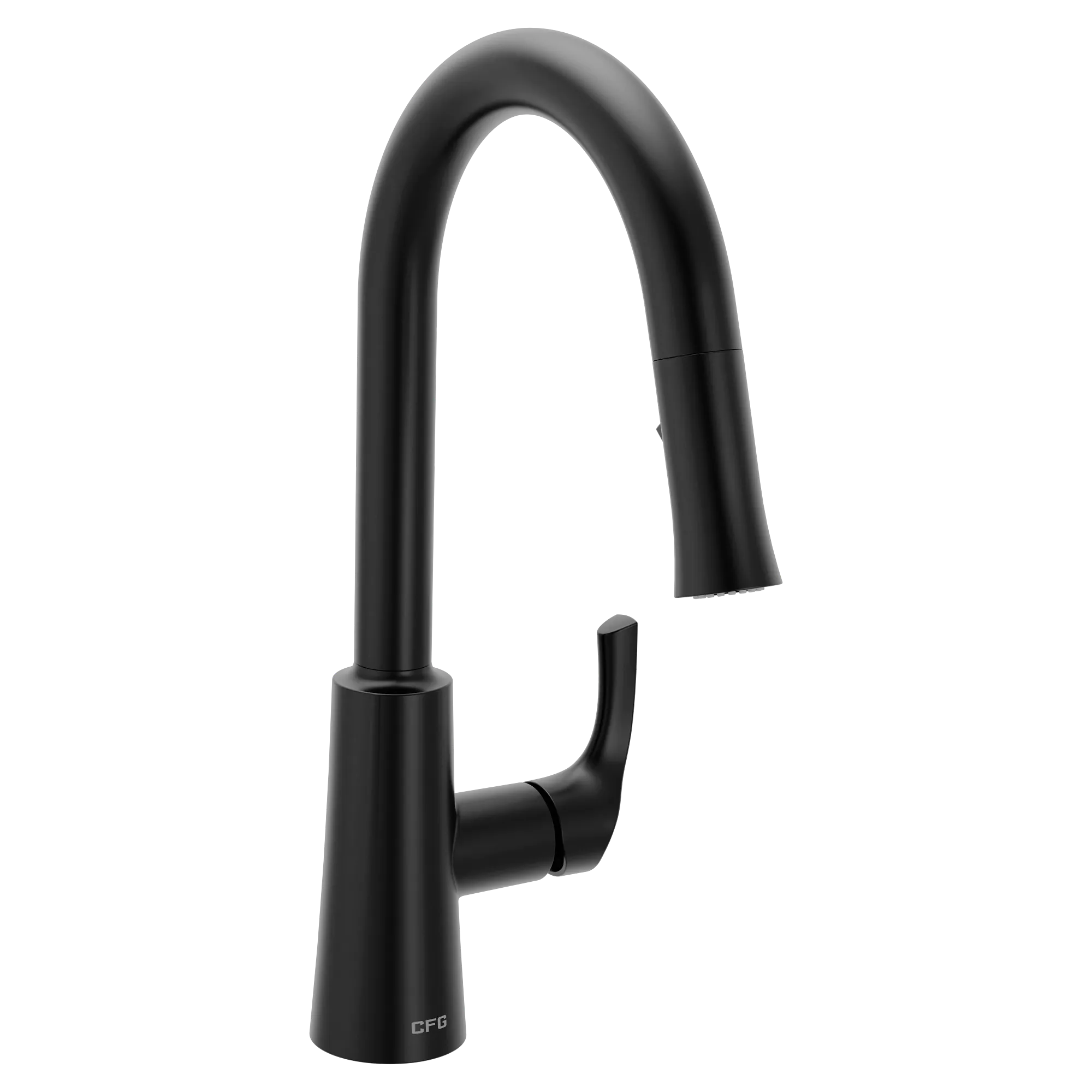 Ash Matte black one-handle high arc pulldown kitchen faucet - Image 2