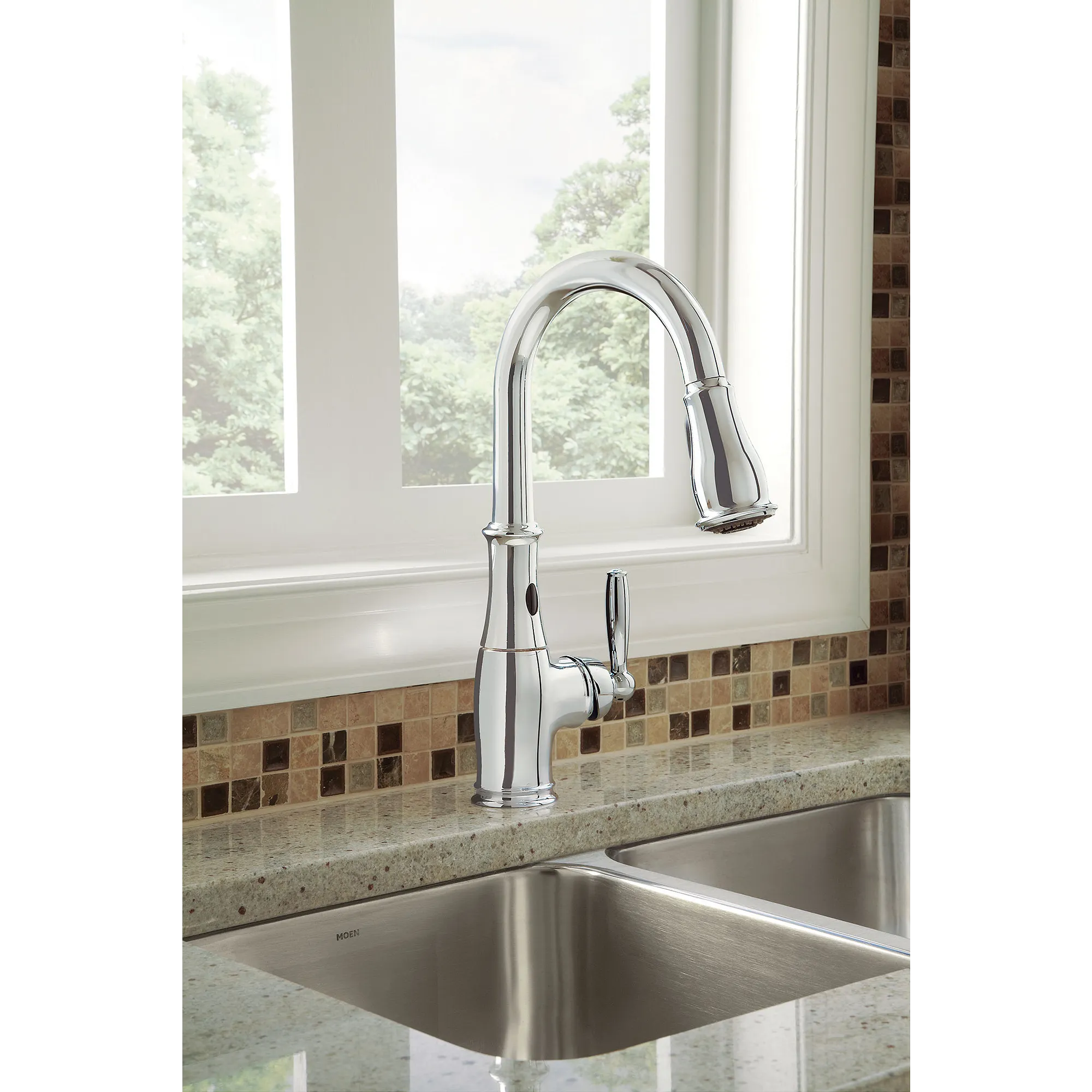 Brantford One-Handle High Arc MotionSense Dual Sensor Pulldown Kitchen Faucet - Image 7