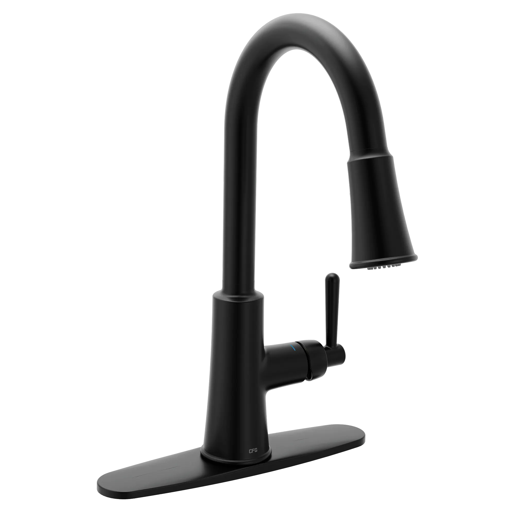 Ember Matte black one-handle high arc pulldown kitchen faucet - Image 2