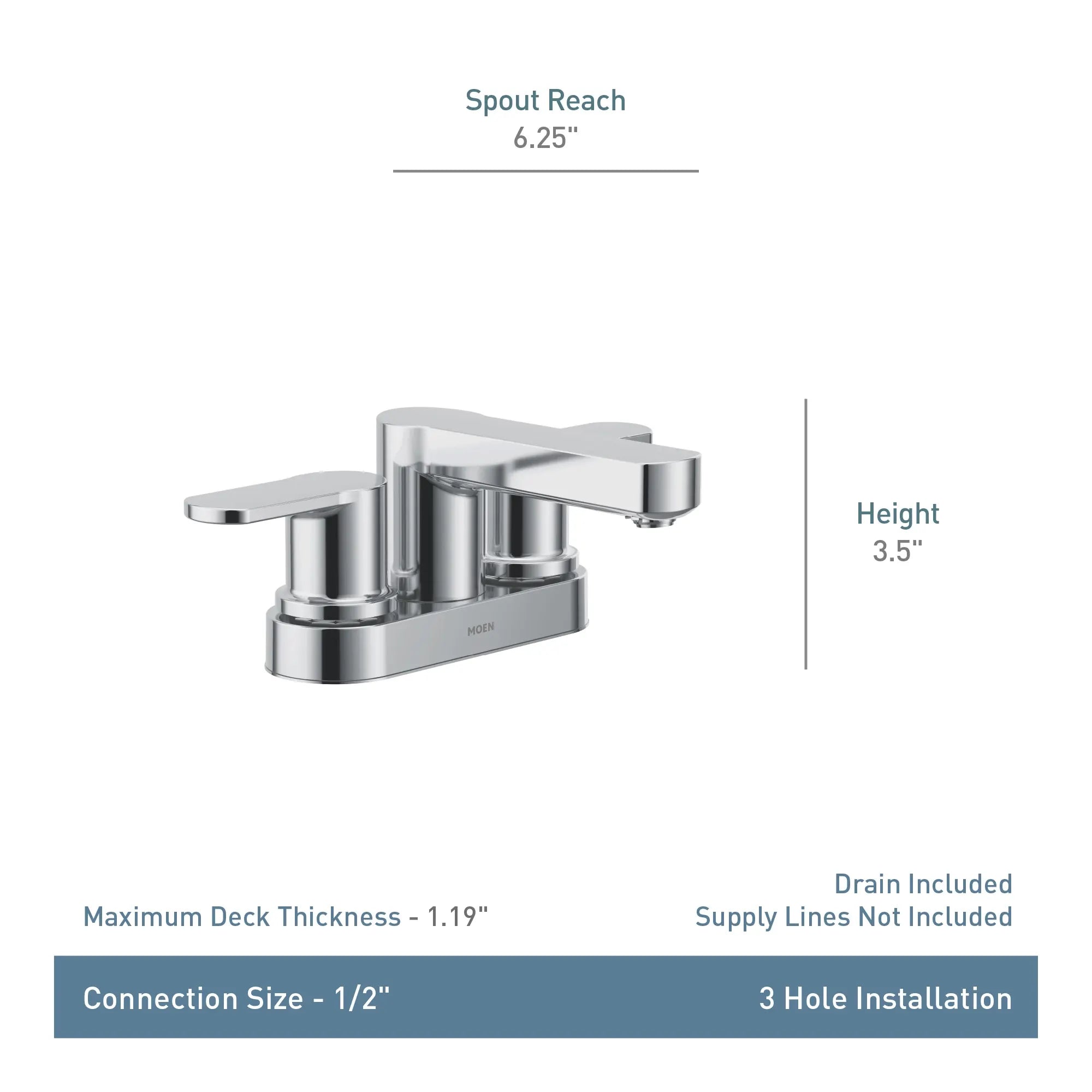 Laris Two-Handle Low Arc Bathroom Faucet - Image 2