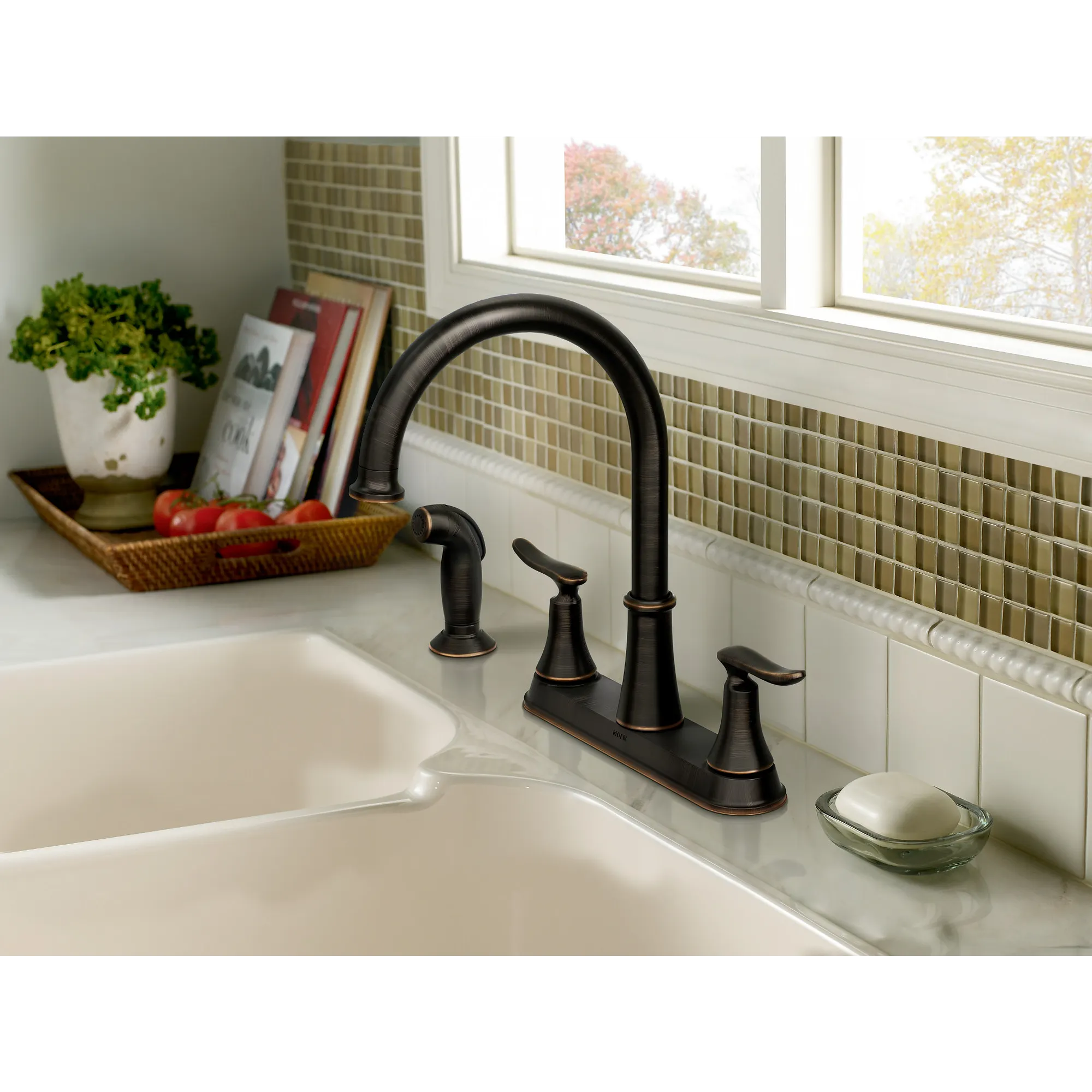 Solidad Two-Handle High Arc Kitchen Faucet - Image 2