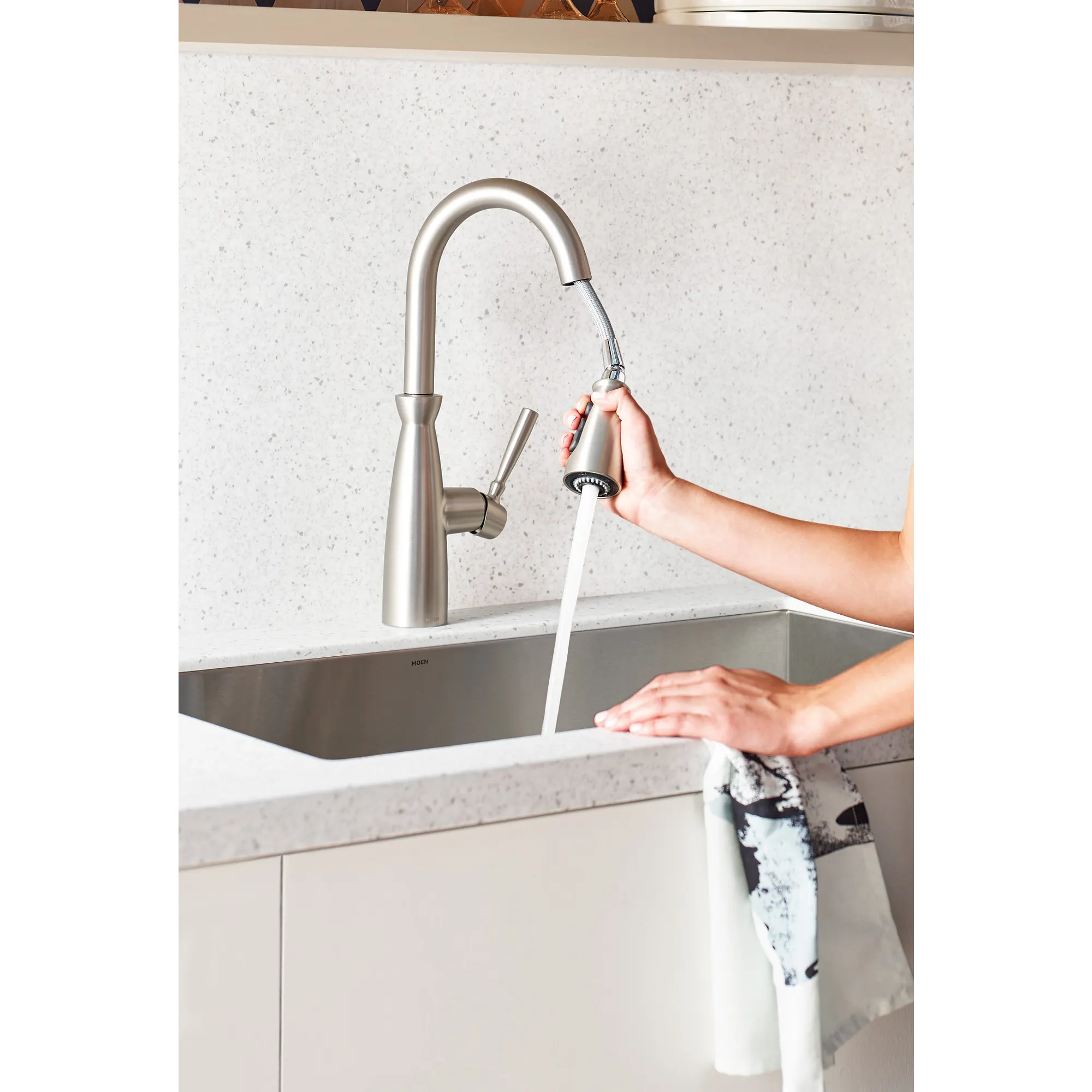 Surie One-Handle High Arc Pulldown Kitchen Faucet - Image 3