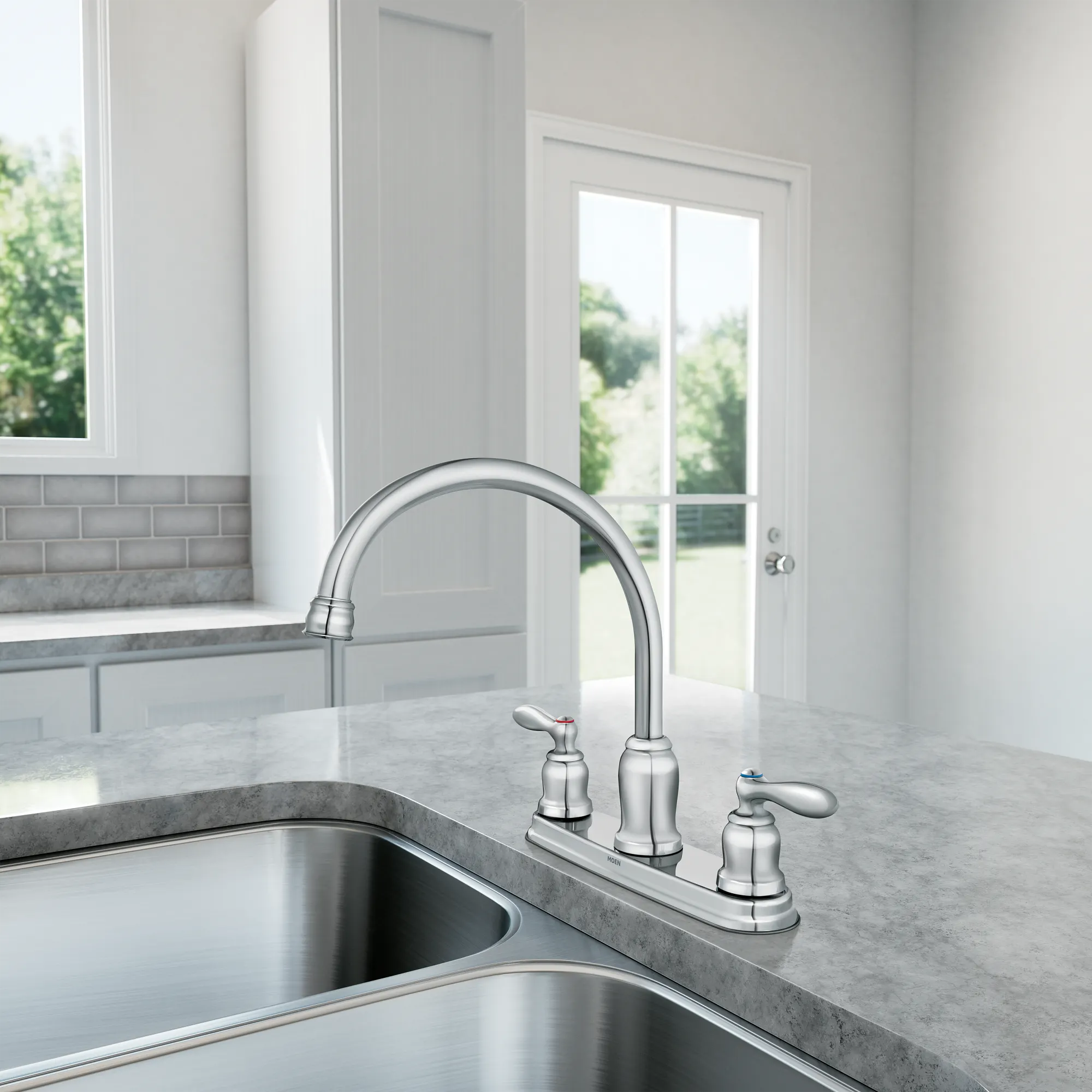 Caldwell Two-Handle Low Arc Kitchen Faucet - Image 2