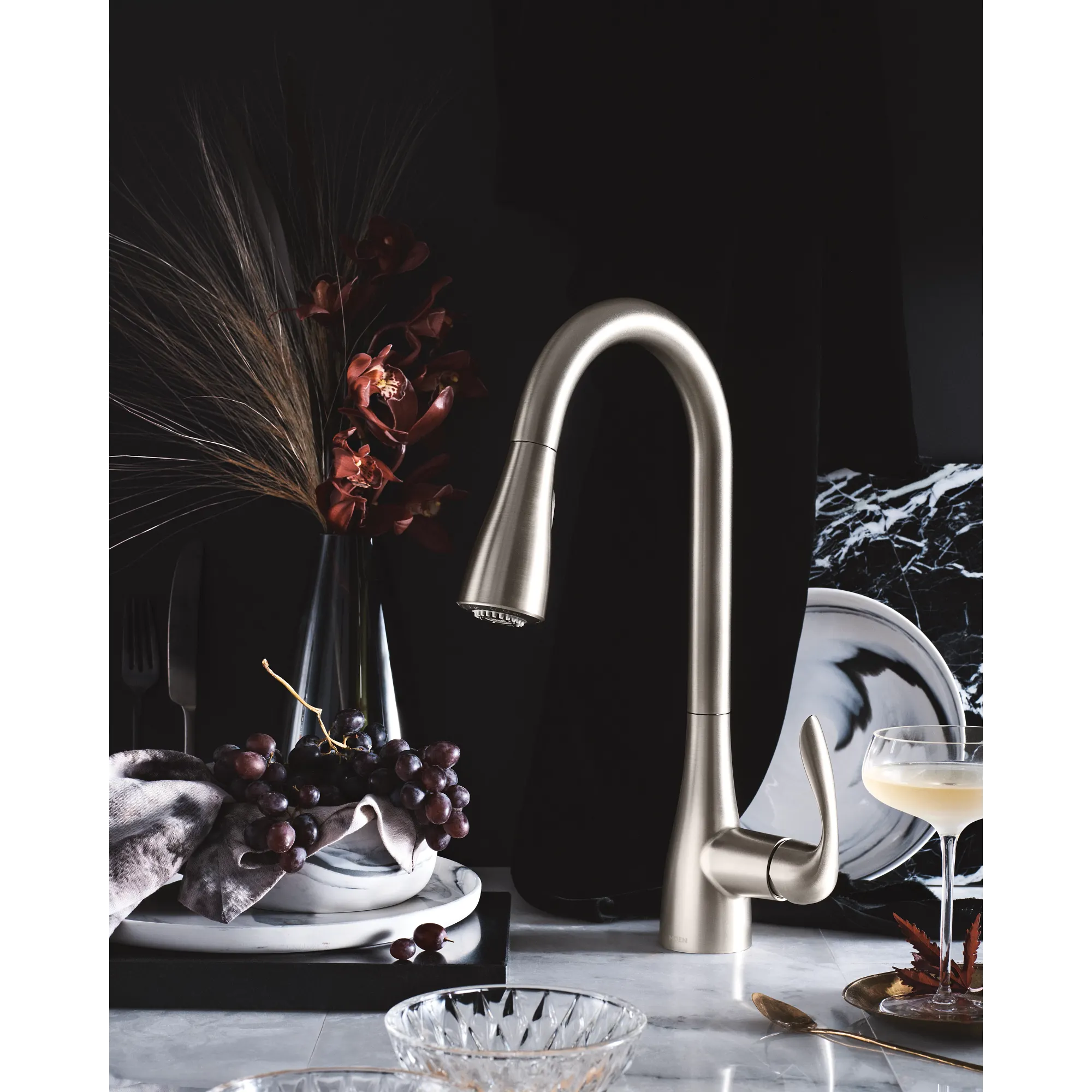 Georgene One-Handle High Arc Pulldown Kitchen Faucet - Image 21