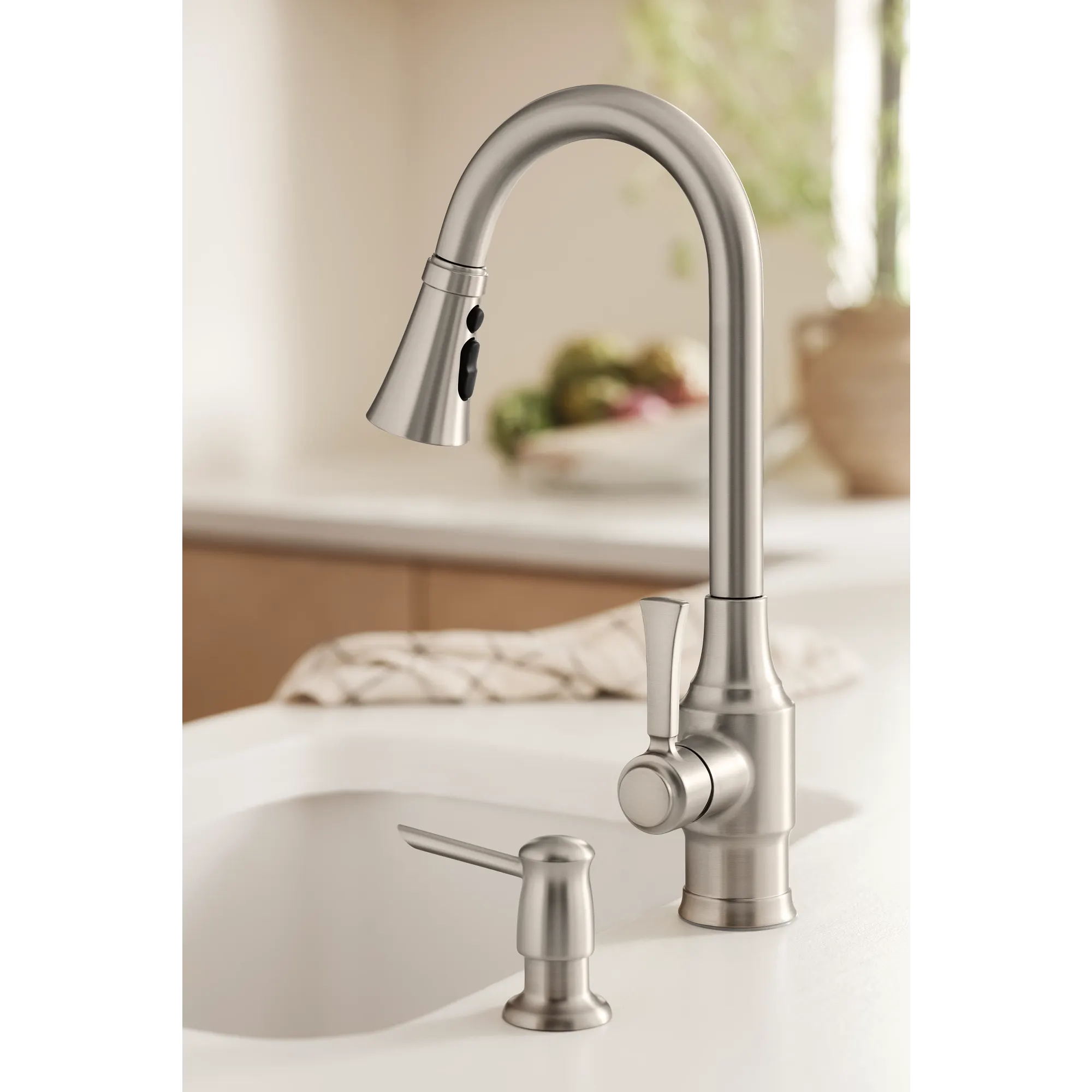 Swinden One-handle High Arc Pulldown Kitchen Faucet - Image 5