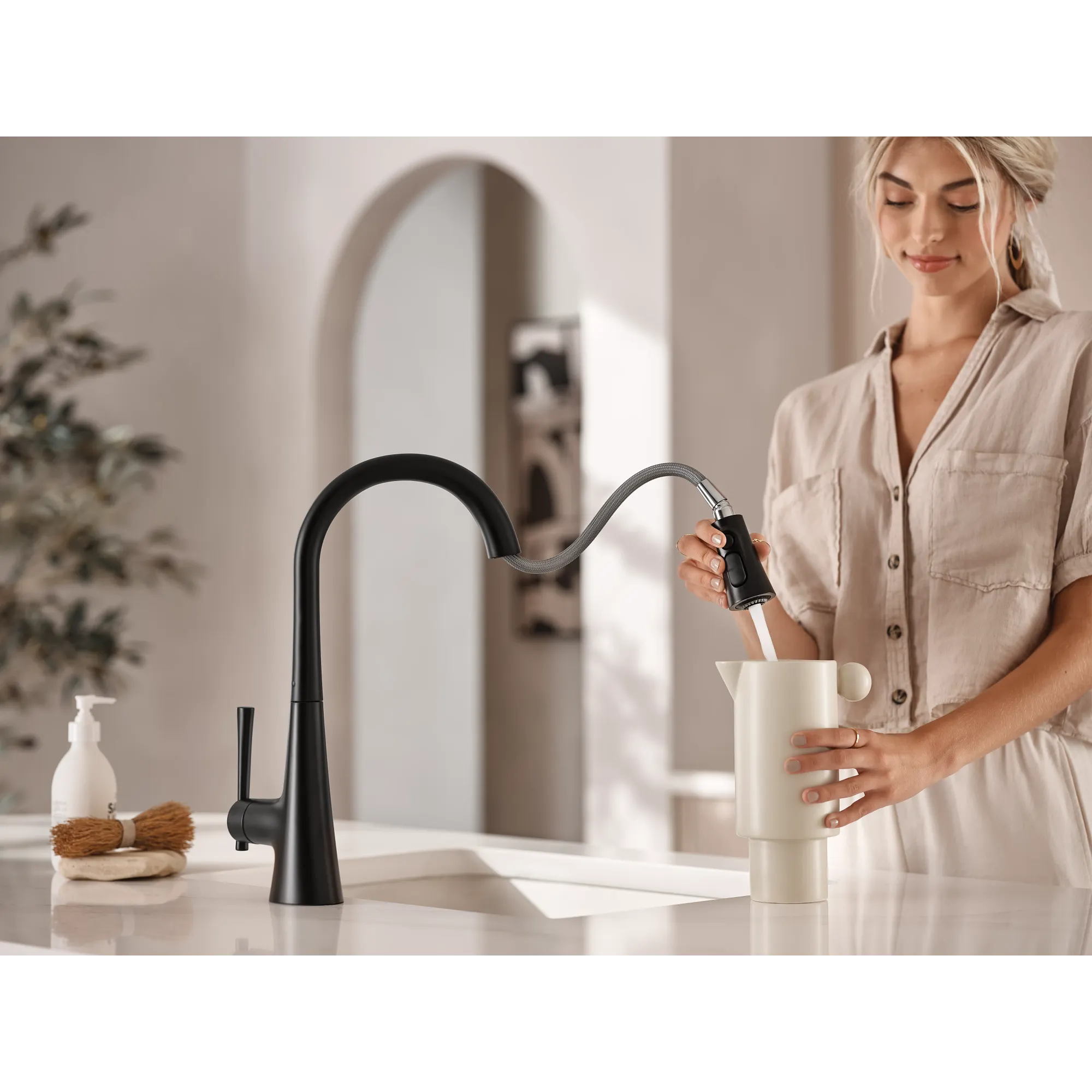 Kurv Smart Faucet Voice Control One-Handle High Arc Pulldown Kitchen Faucet - Image 15