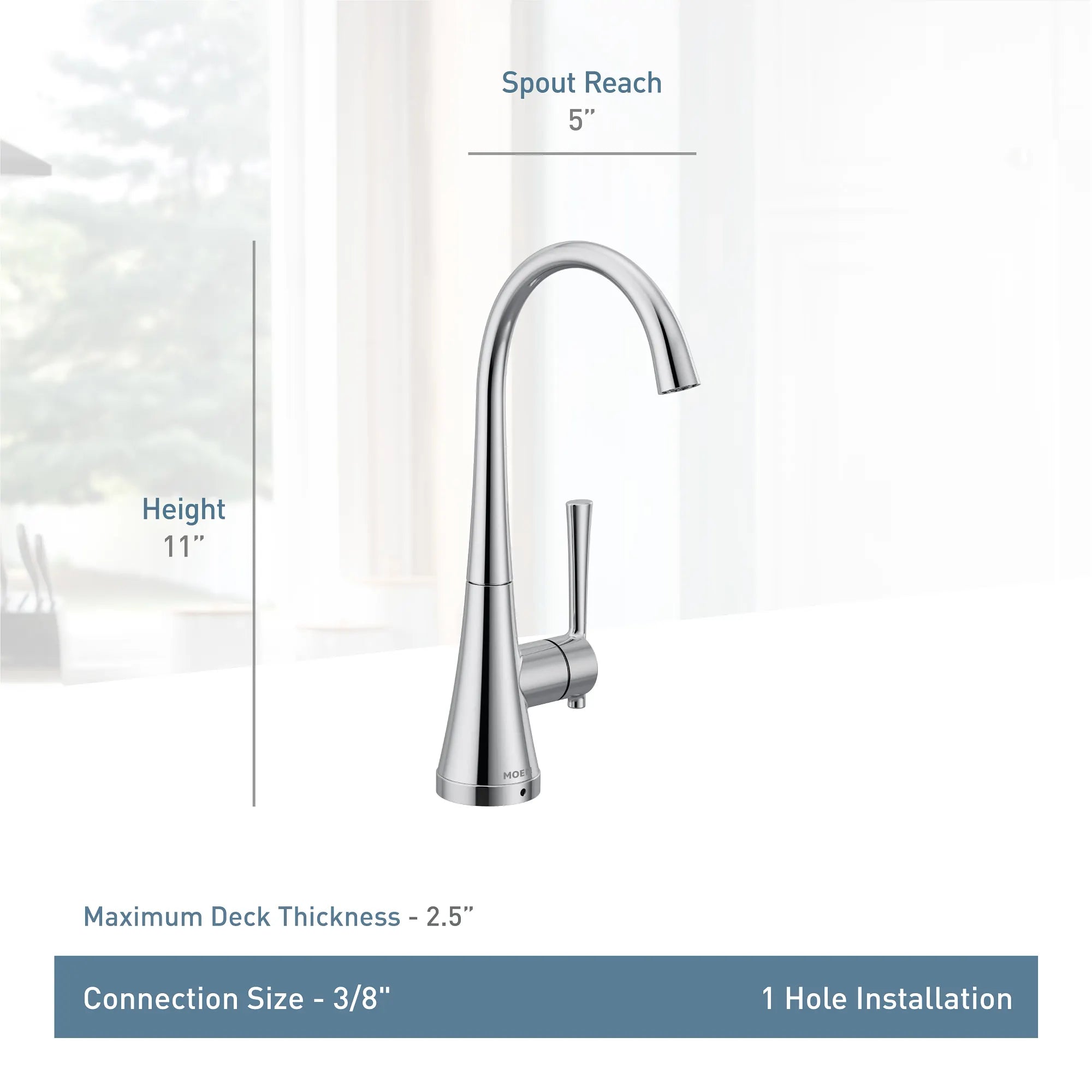 Moen One-Handle High Arc Single Mount Beverage Faucet - Image 11