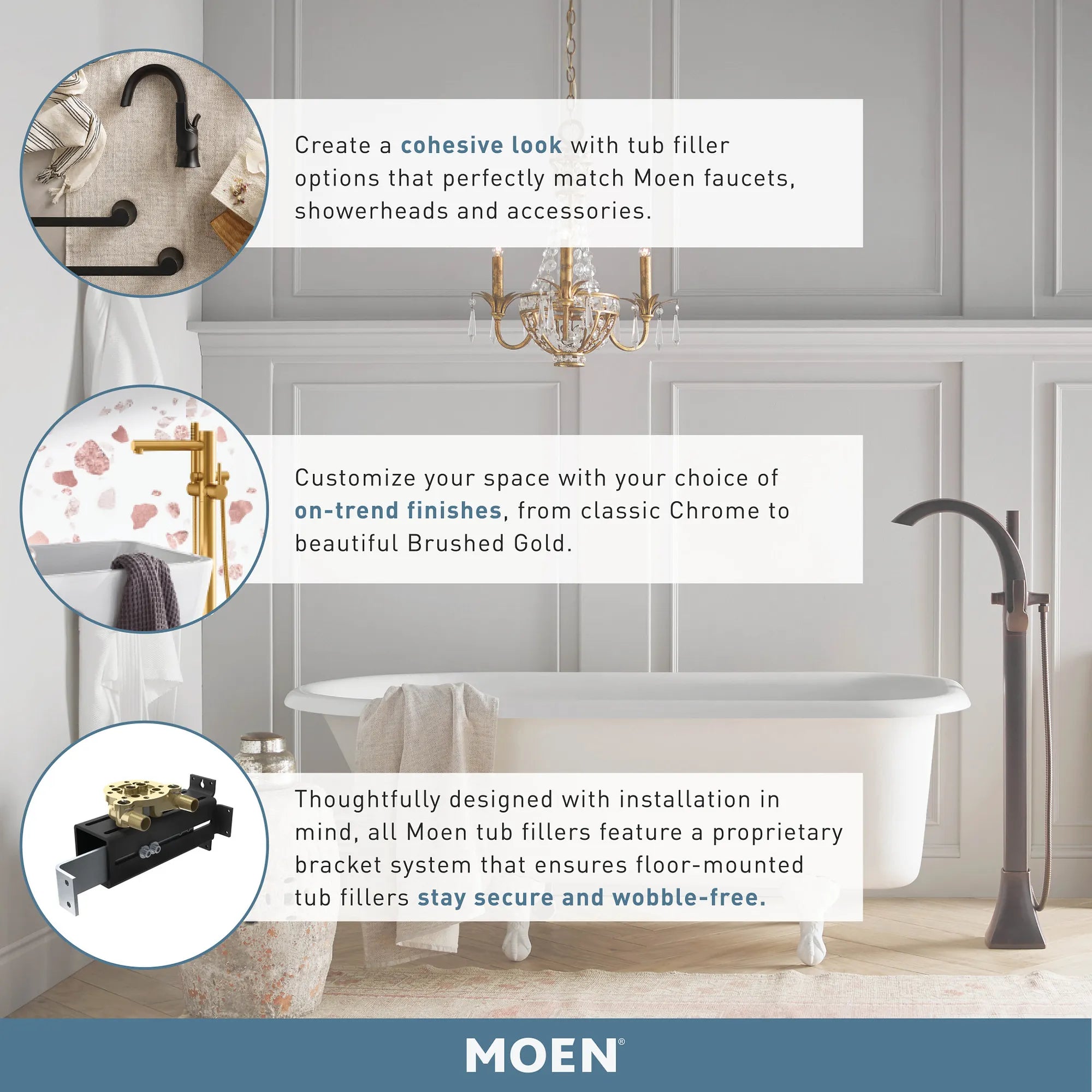 Voss One-Handle Tub Filler Including Handheld Shower - Image 19