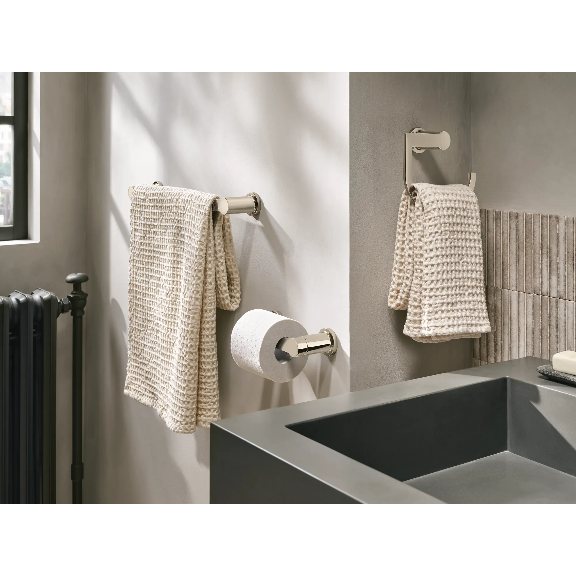 Rinza Pivoting Paper Holder Towel Bar Towel Ring - Image 8