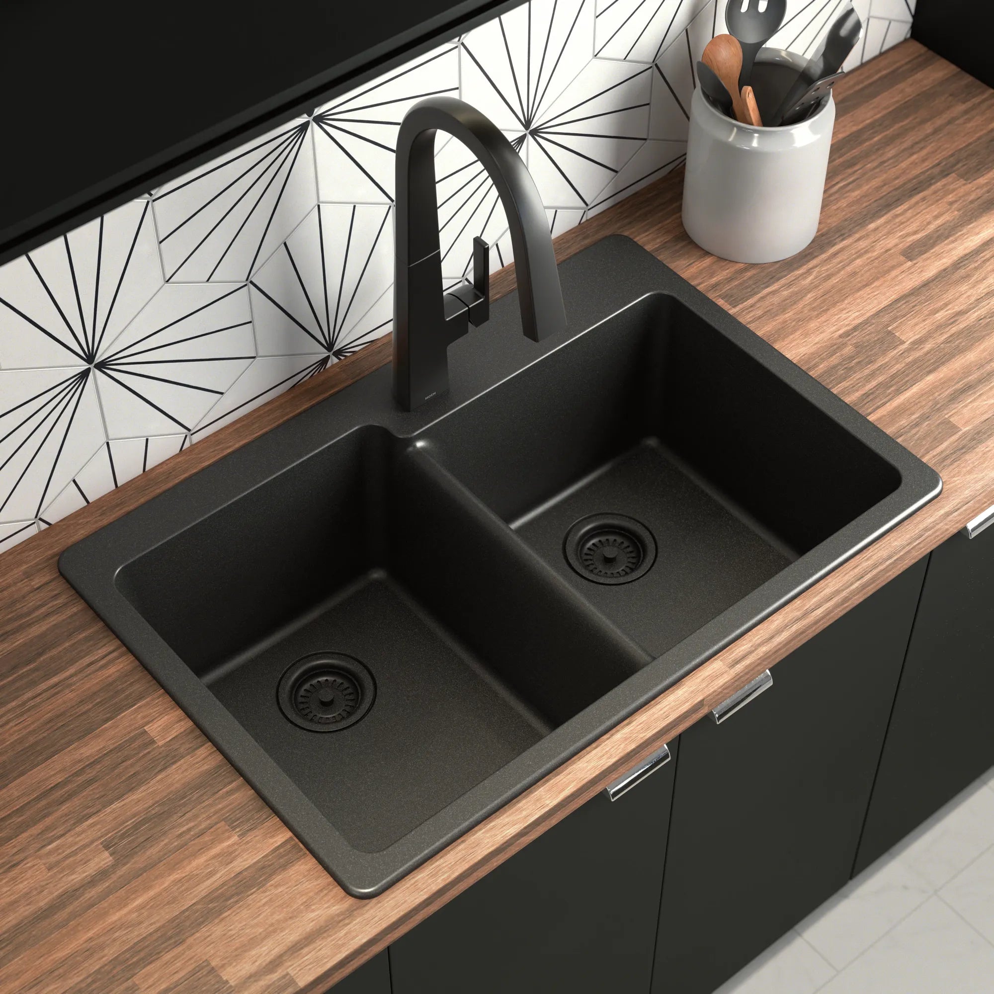 Host 33 Granite Dual Mount Double Bowl Sink - Image 2