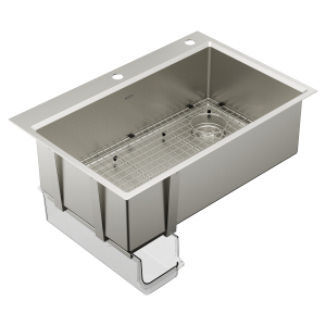 Luxe Chef  33 Workstation System Steel Dual Mount Single Bowl Sink