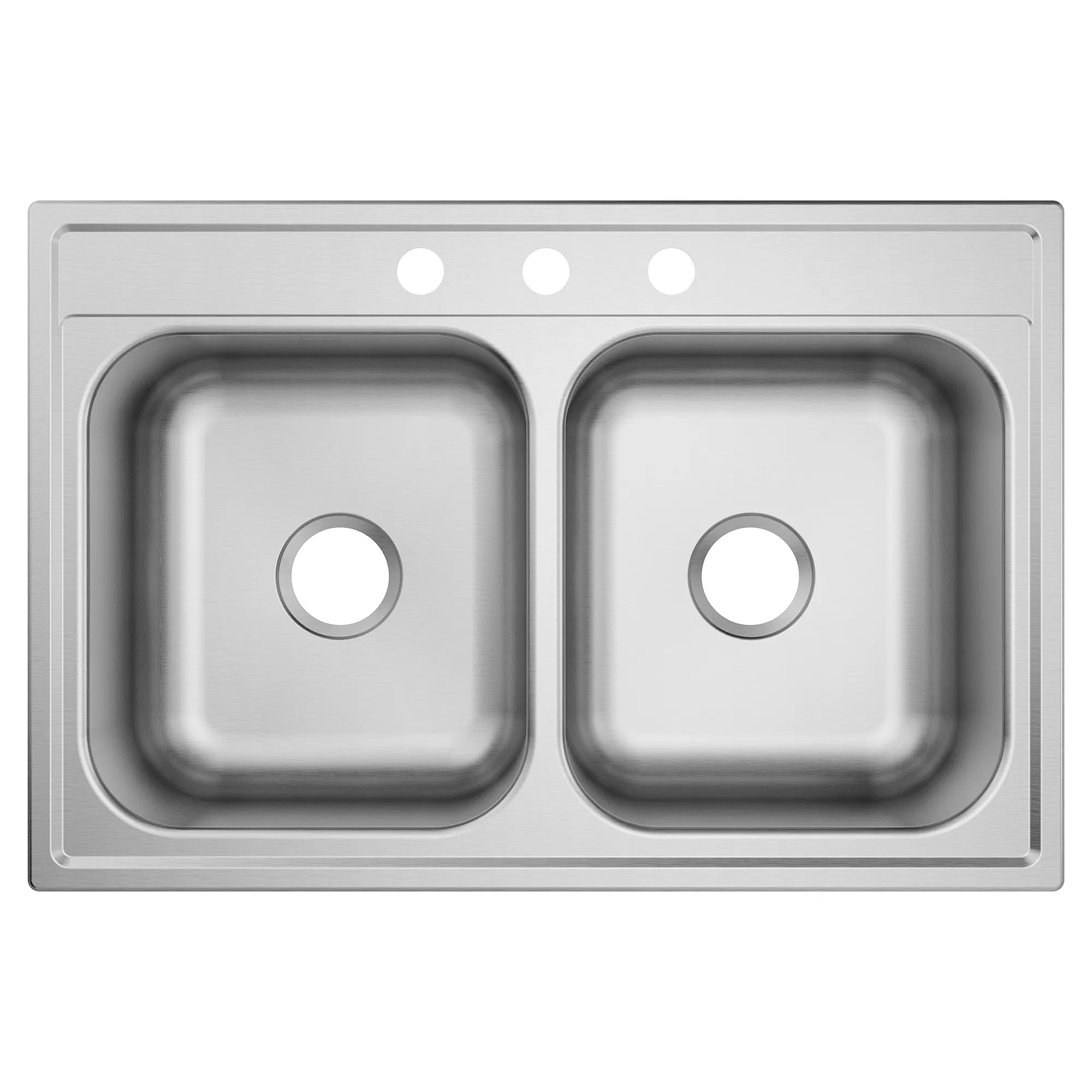 1800 Series 33x22 18 Gauge Double Bowl Drop In Sink - Image 3