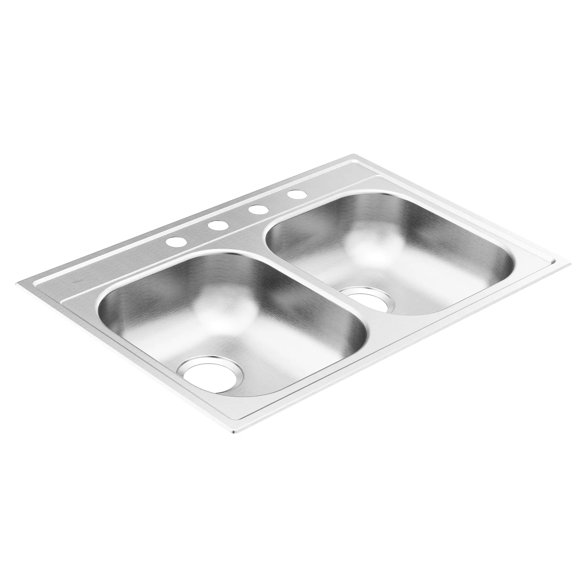 2000 Series 33x22 Steel 20 Gauge Double Bowl Drop In Sink - Image 3