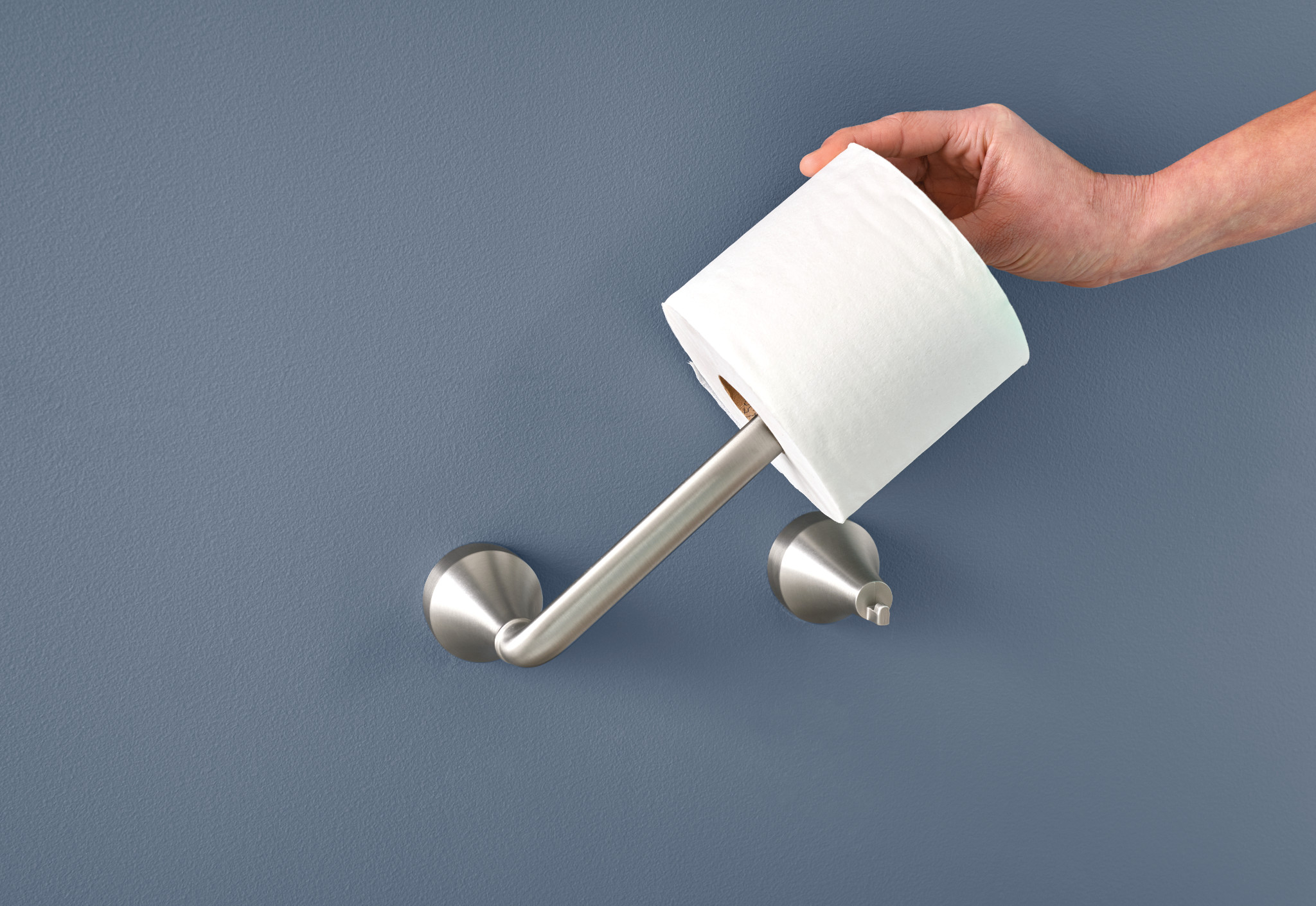 Hamden Spot resist brushed nickel Pivoting Toilet Paper Holder - Image 2