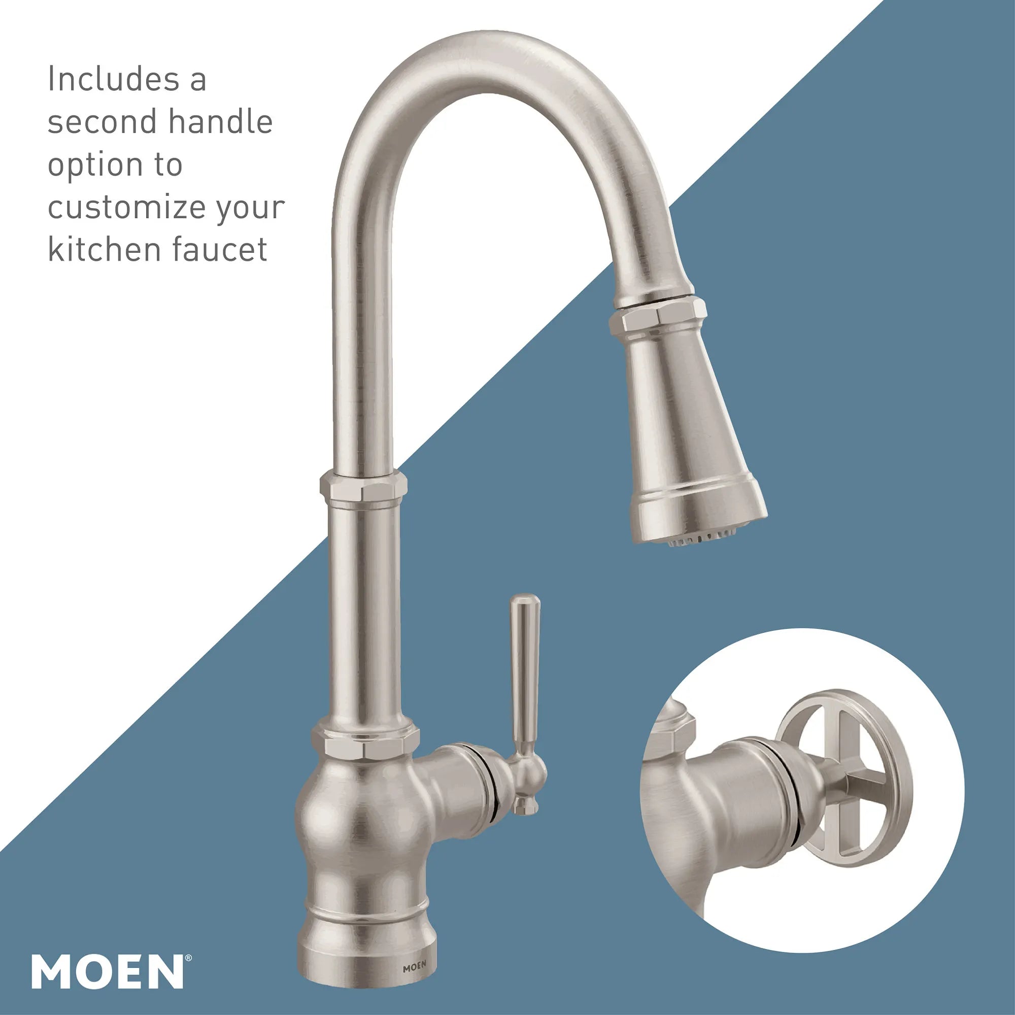 Paterson One-Handle High Arc Pulldown Kitchen Faucet - Image 22