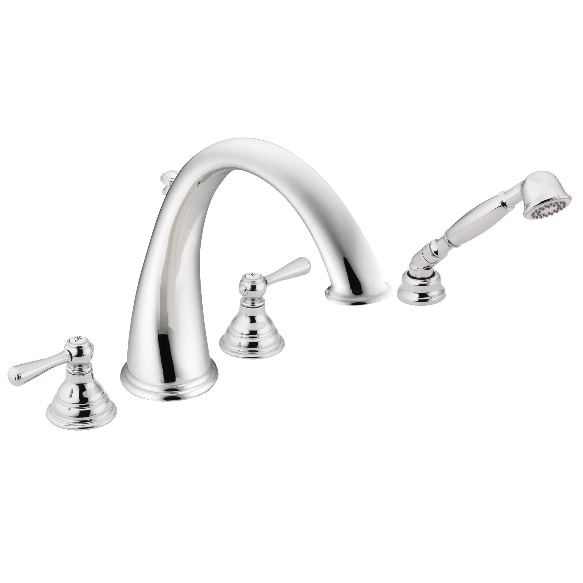 Kingsley Two-Handle High Arc Roman Tub Faucet Includes Hand Shower - Image 2