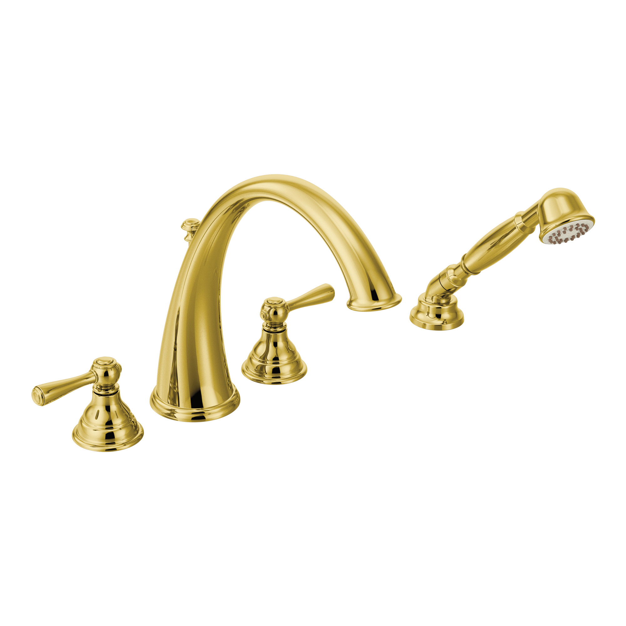 Kingsley Two-Handle High Arc Roman Tub Faucet Includes Hand Shower - Image 3