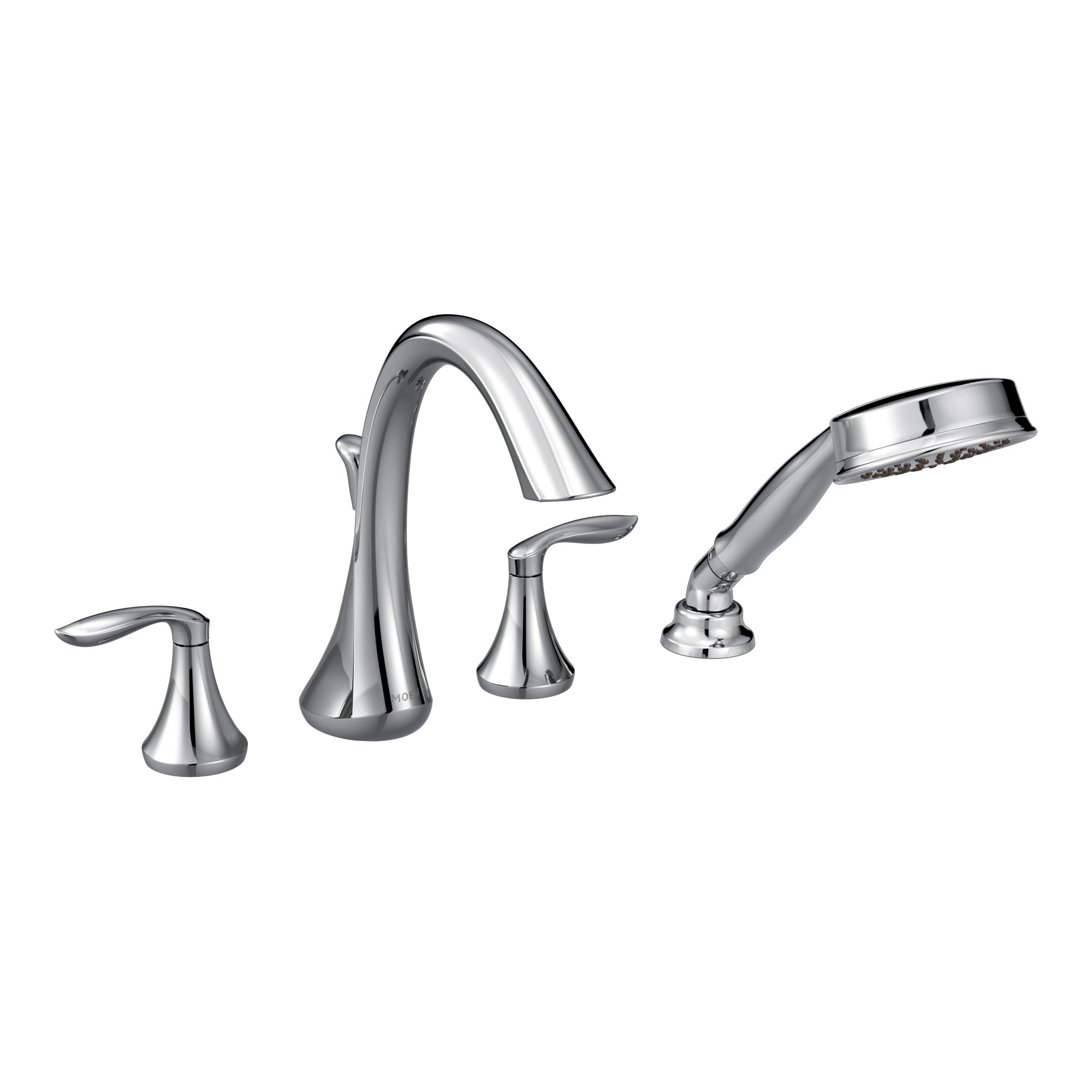 Eva Two-Handle High Arc Roman Tub Faucet Including Handheld Shower