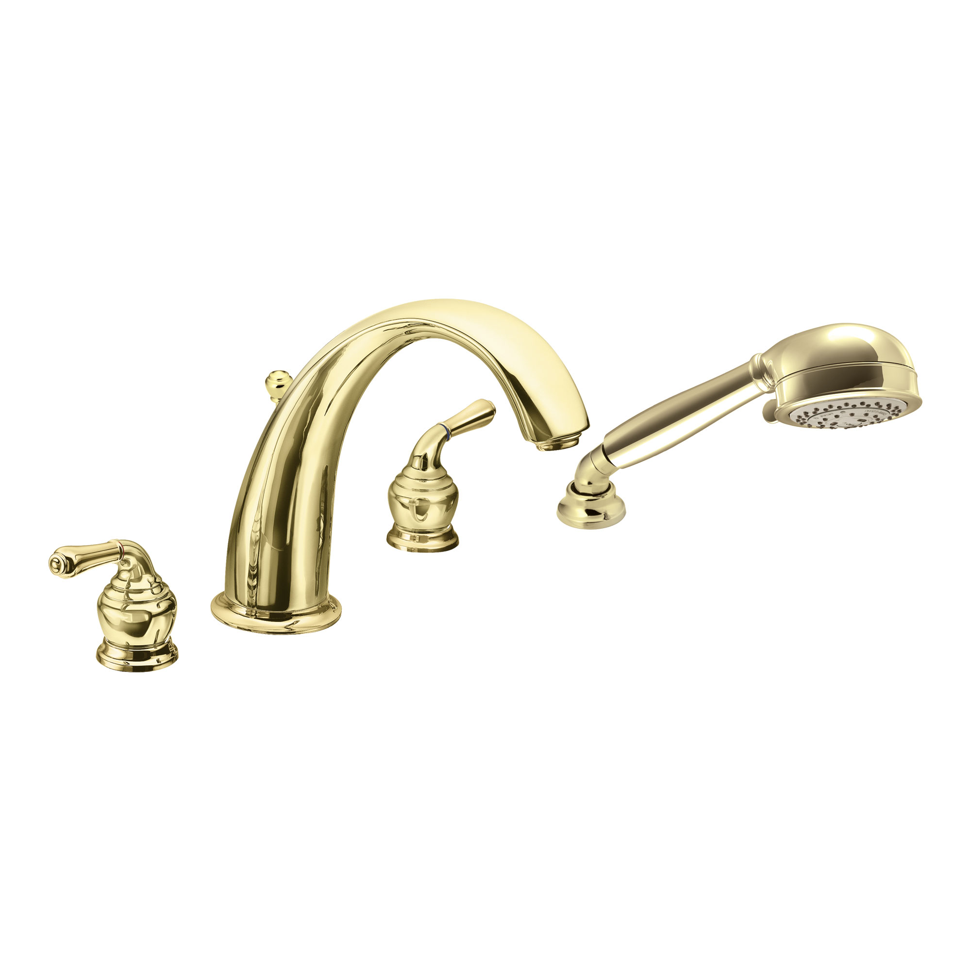Monticello Two-Handle High Arc Roman Tub Faucet Includes Hand Shower - Image 3