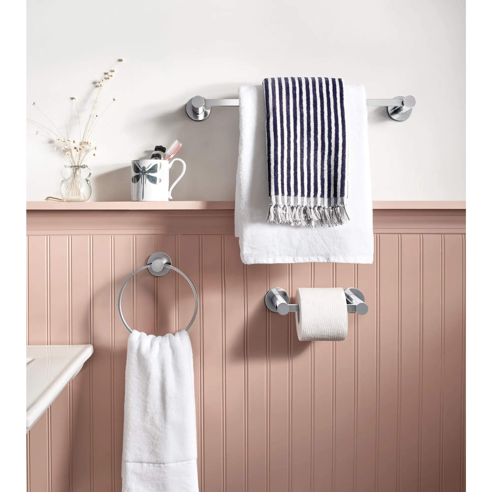 Avri Pivoting Paper Holder Towel Bar Towel Ring - Image 4