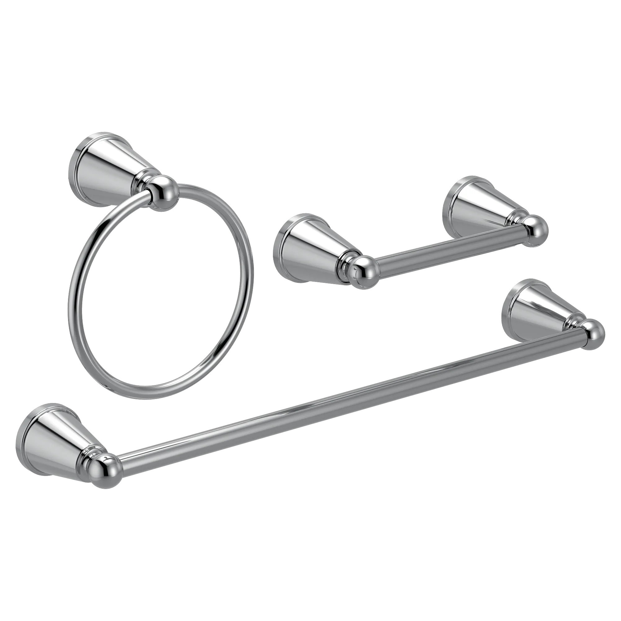 Caldwell 18 Towel Bar Towel Ring Pivoting Paper Holder - Image 2