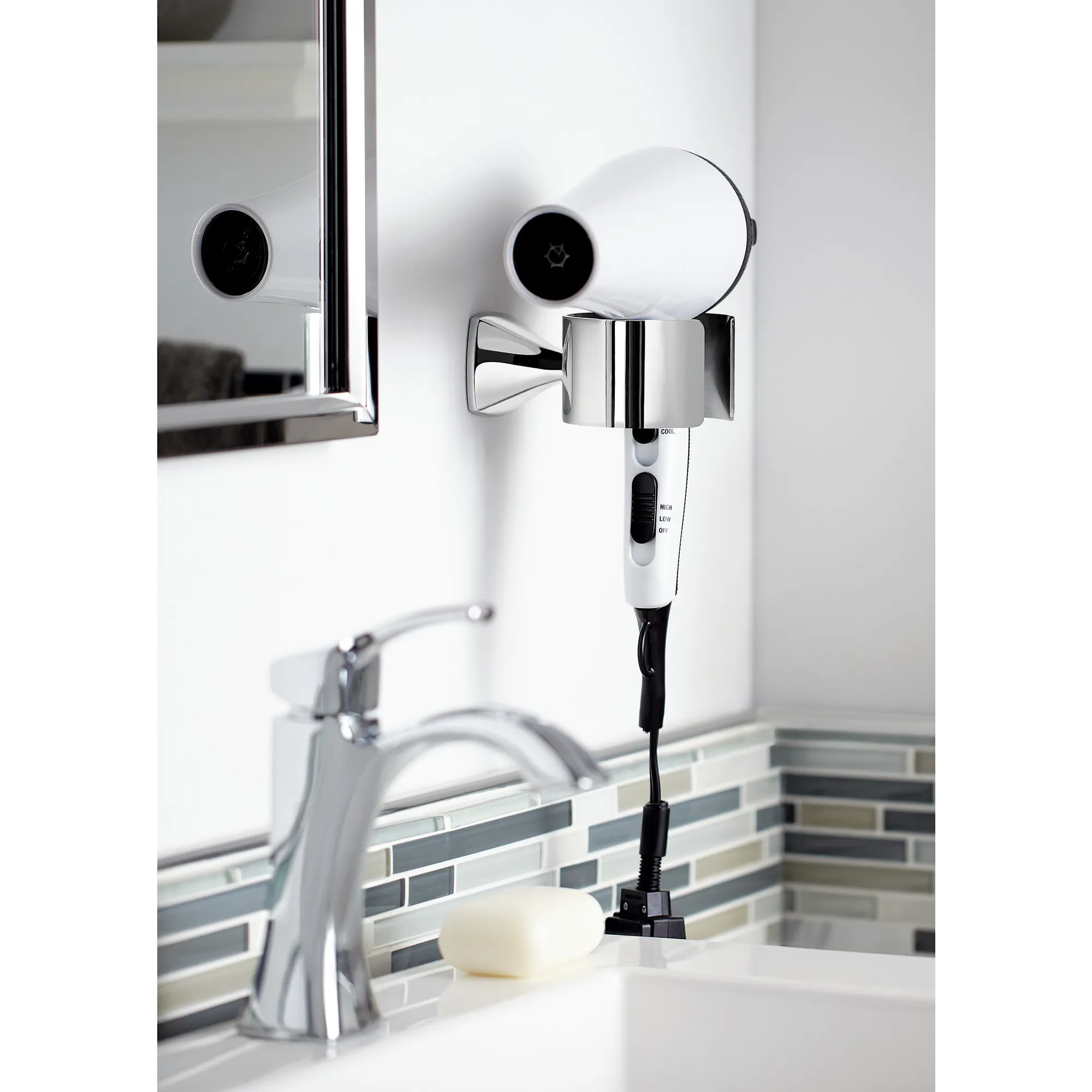 Voss Chrome Hair Dryer Holder - Image 8